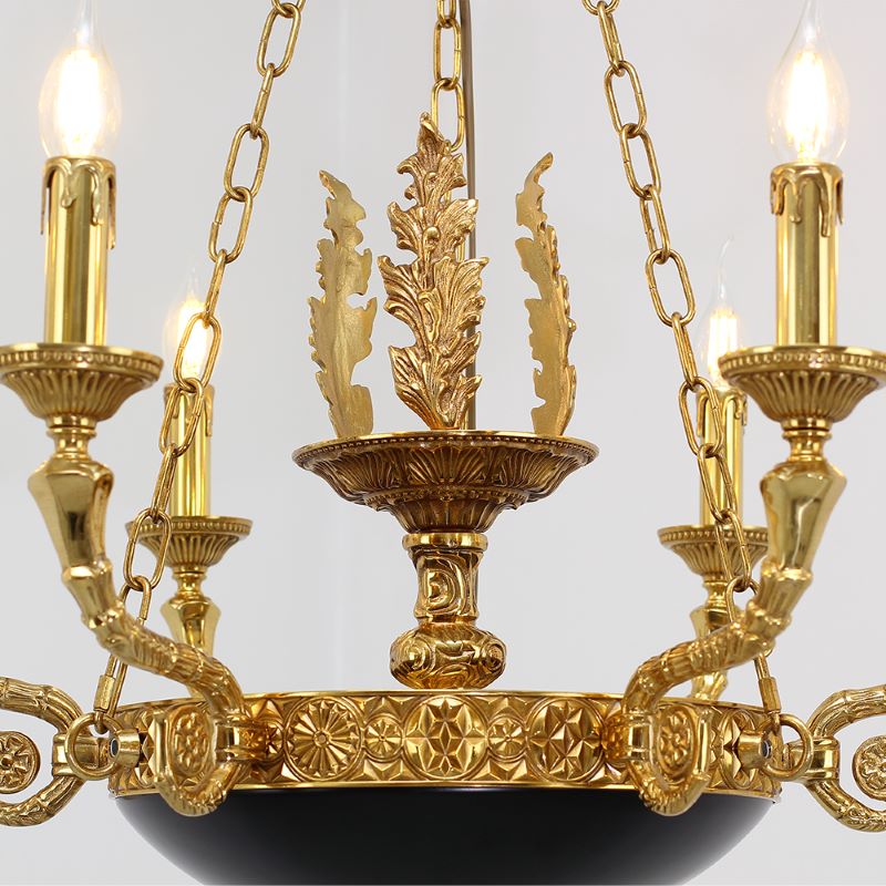 28X26 Inch 6 Lights Rococo French Empire Copper Chandelier-铜灯-Manorlights