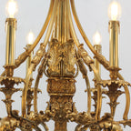 26X30 Inch 6 Lights Small Baroque Style Antique Copper Chandelier-铜灯-Manorlights