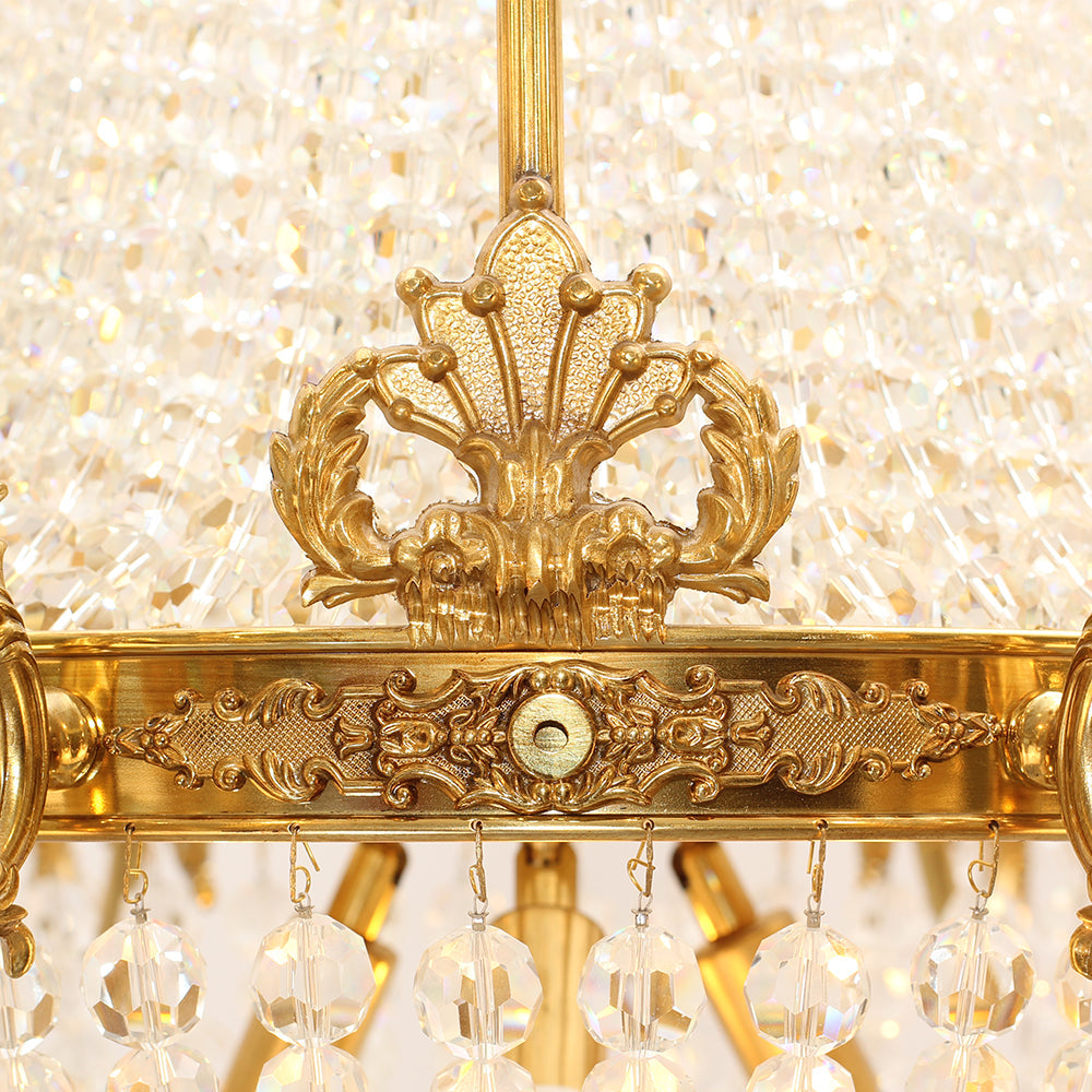 37X39 Inch 15 Lights French Empire Brass and Crystal Chandelier-铜灯-Manorlights