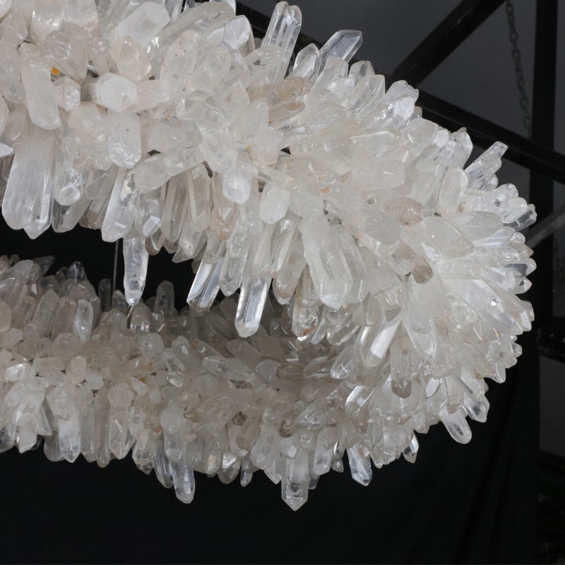 47'' Oval Modern Clear Geode Quartz Crystal Chandelier for Dining Room-现代灯-Manorlights