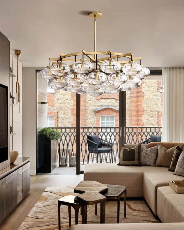 Coraline Clear Glass Round Chandelier 36"
