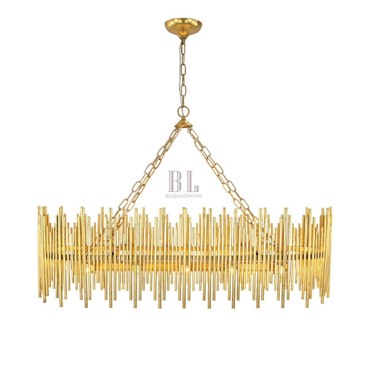 Althely 10 Lights Rectangle Pendant Chandelier-Manorlights