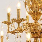 51X68 Inch 30 Lights Tiered Brass and Crystal Chandelier for Foyer-大吊灯-Manorlights