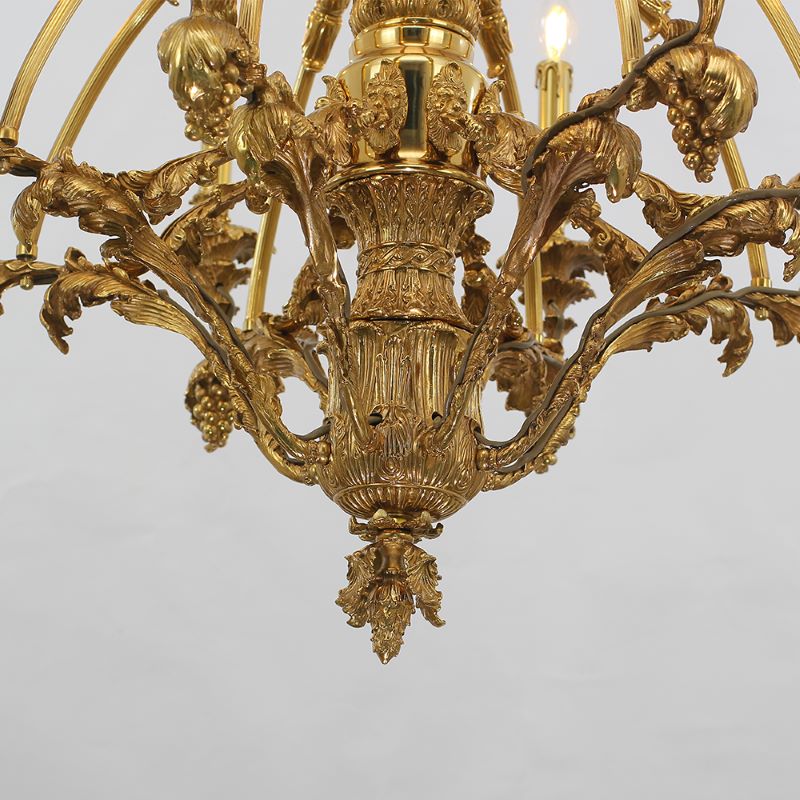 33X31 Inch 8 Lights Small Baroque Style Antique Copper Chandelier-铜灯-Manorlights