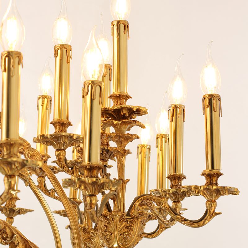 47X39 Inch 36 Lights Baroque Style Antique Brass Chandelier-大吊灯-Manorlights