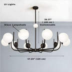 6-8-10 Lights Mid Century Modern Ceiling Light - Manorlights