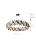 Four Corner Crystal Round Chandelier