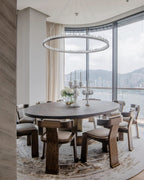 Designer 36 Inch Round Modern Chandelier Brass & Clear Geode Quartz Crystal Hanging Light-Chandelier-Manorlights