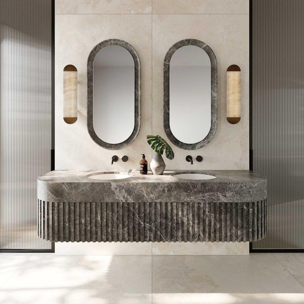 Ghost alabaster wall sconce