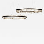 Designer 36 Inch Round Modern Chandelier Brass & Clear Geode Quartz Crystal Hanging Light-Chandelier-Manorlights