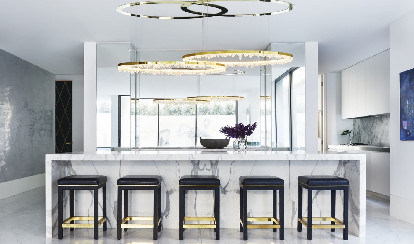 Designer 36 Inch Round Modern Chandelier Brass & Clear Geode Quartz Crystal Hanging Light-Chandelier-Manorlights