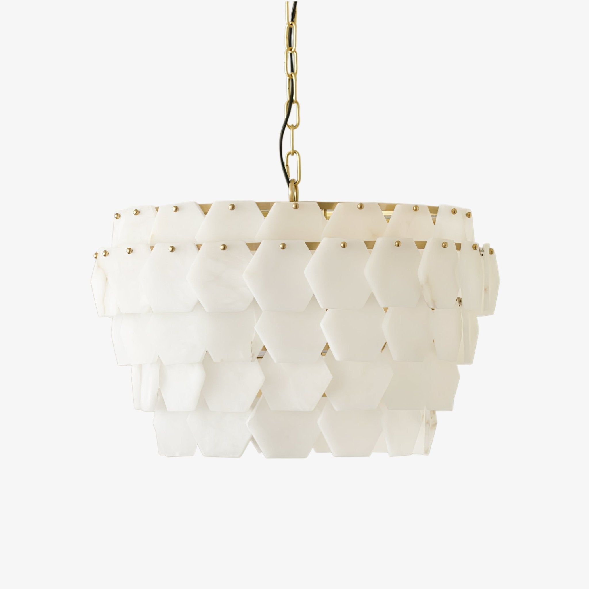 Elegant Hexa Cloud Alabaster Pendant Light-Chandelier-Manorlights