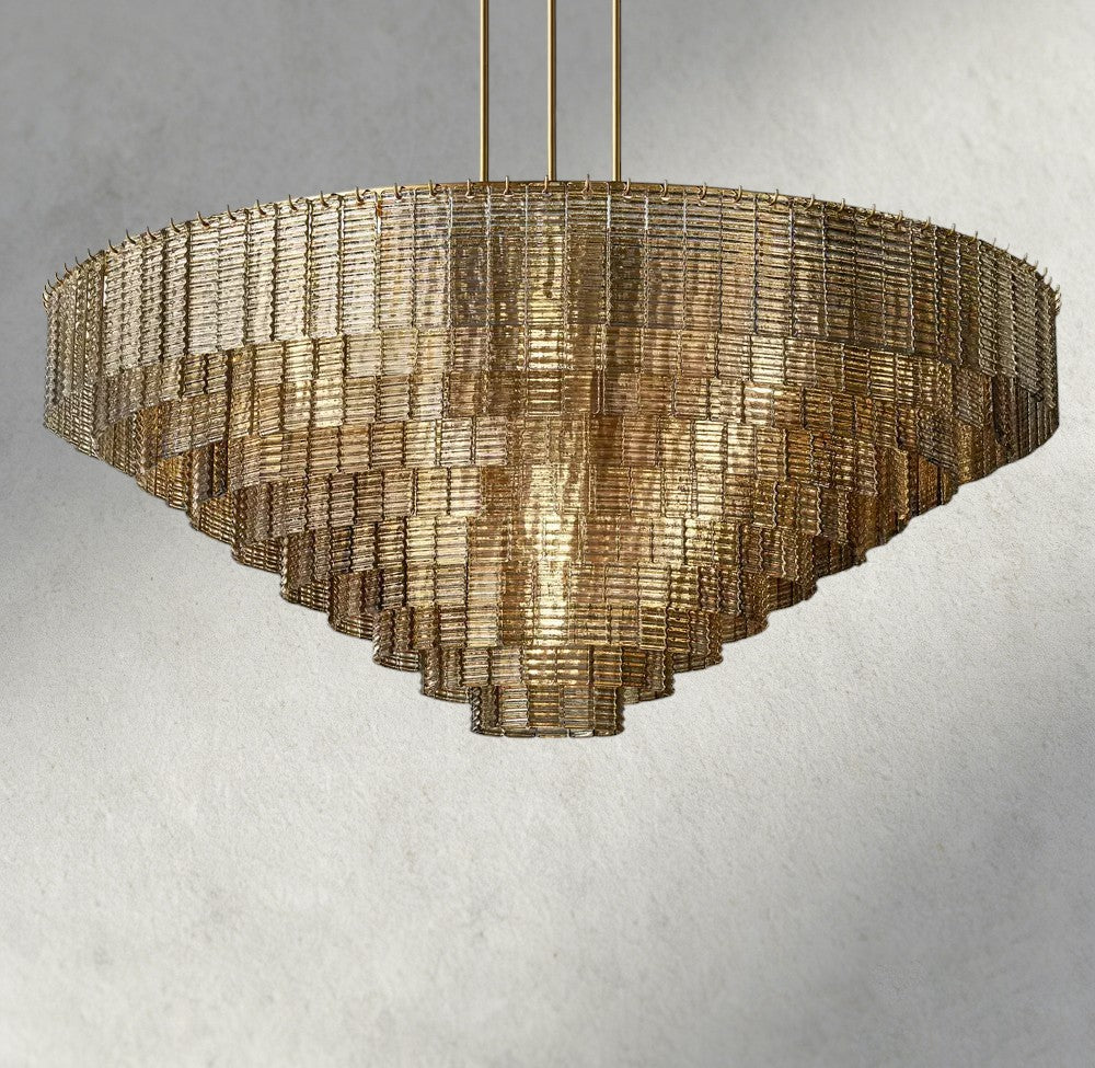 Sirene Smoke Glass Round Chandelier 41", 52", 65"-chandelier-Manorlights