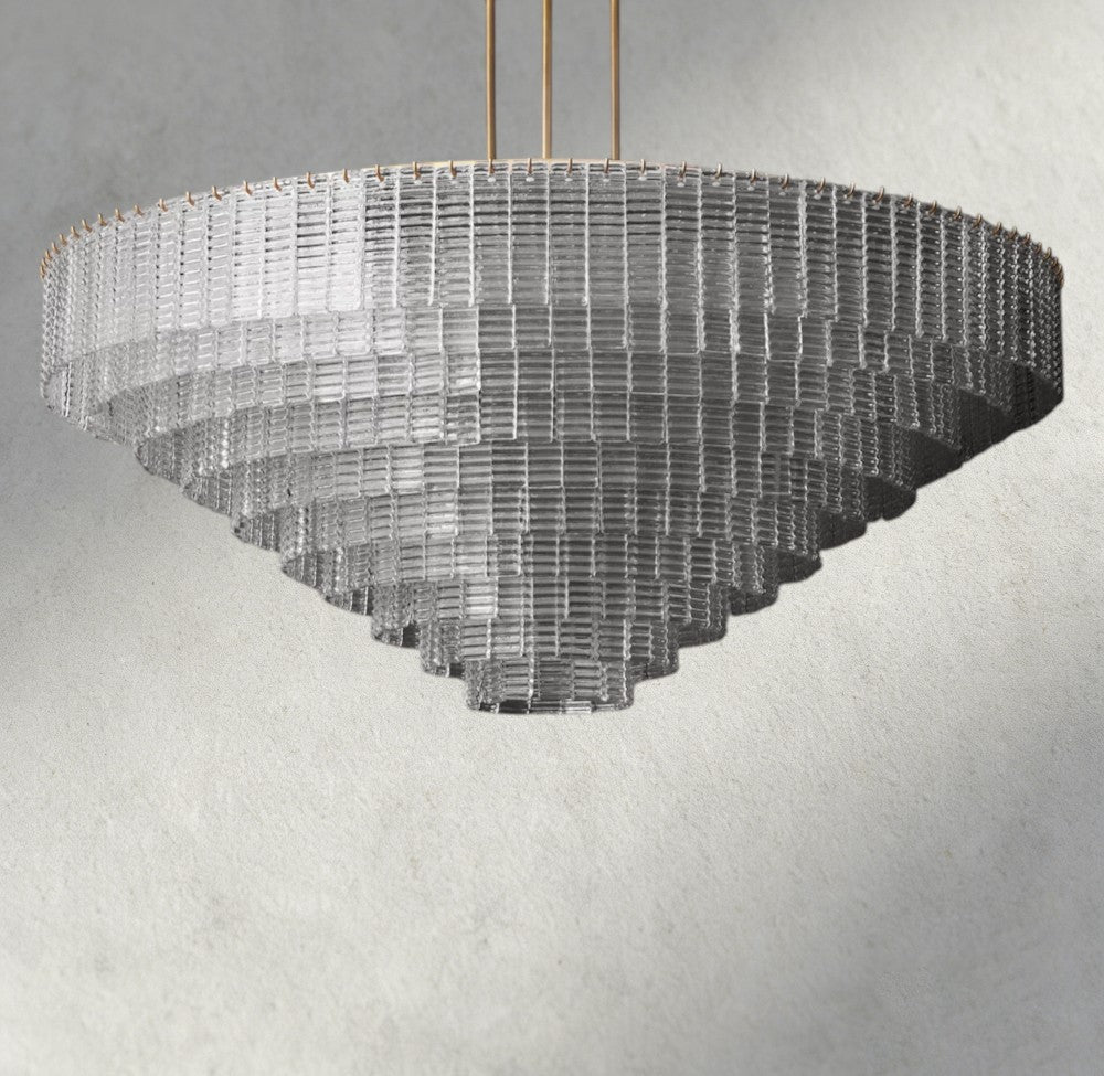 Sirene Clear Glass Round Chandelier 41", 52", 65"-chandelier-Manorlights