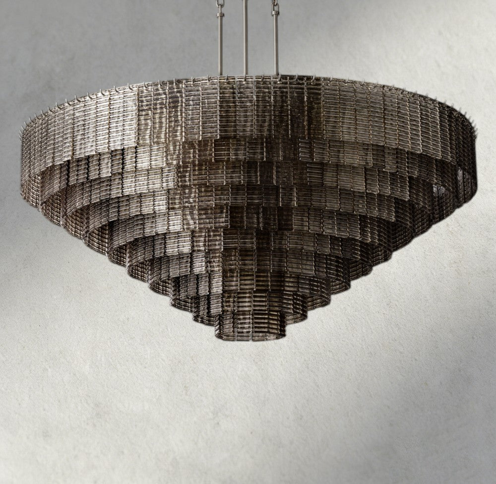 Sirene Smoke Glass Round Chandelier 41", 52", 65"-chandelier-Manorlights