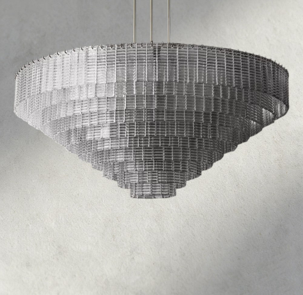 Sirene Clear Glass Round Chandelier 41", 52", 65"-chandelier-Manorlights