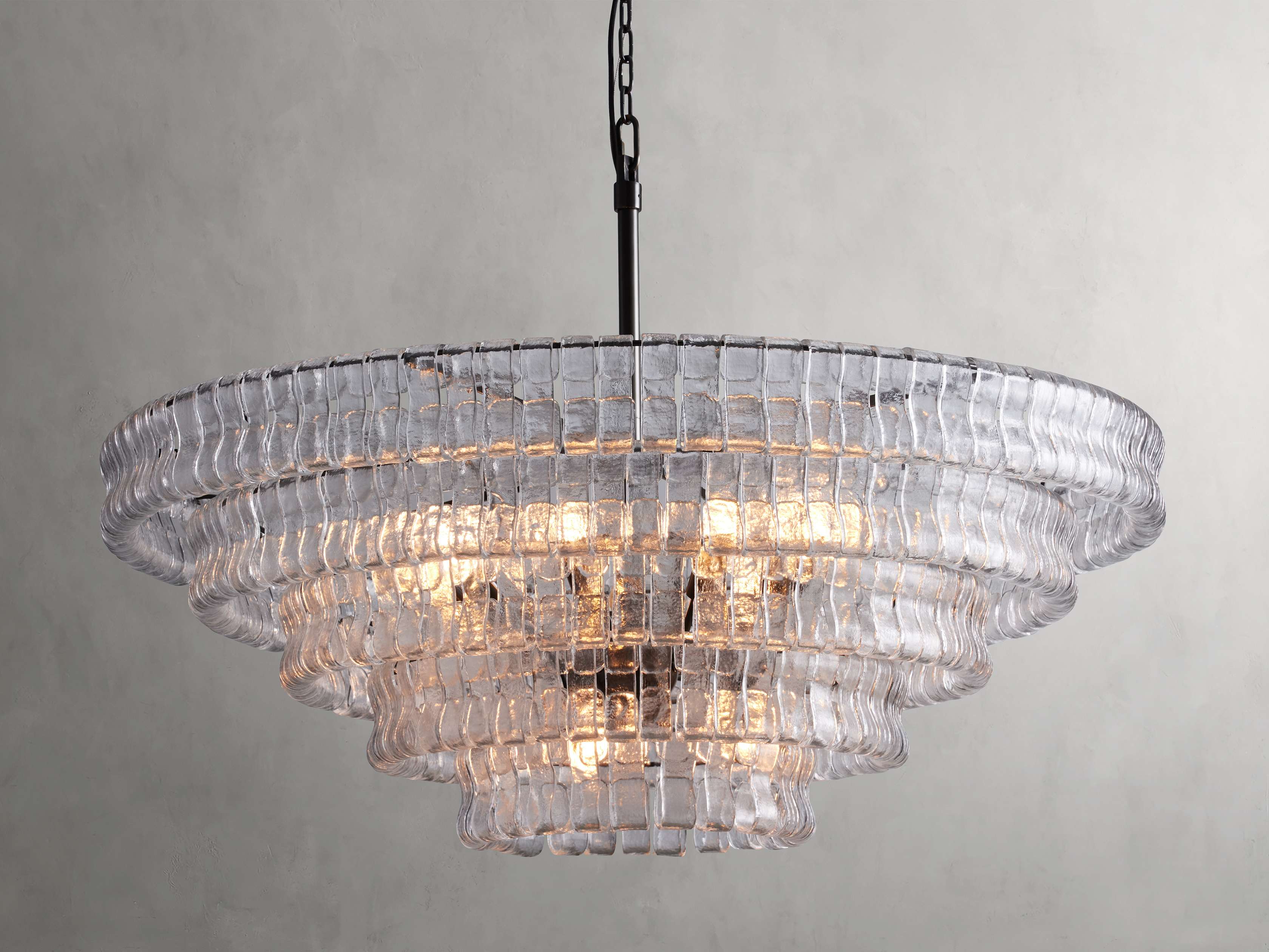 Art Glass Ghiaccio Round Chandelier 36" 48" 60"-MEET LIGHTING