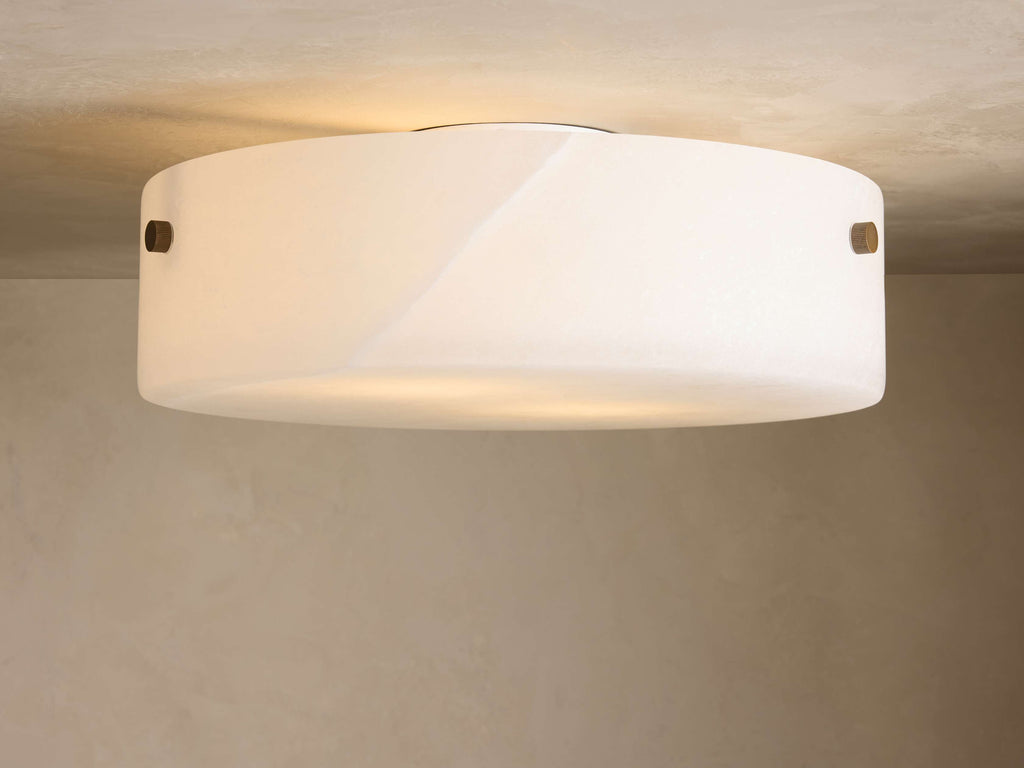 Chayla Alabaster Stone Flushmount 16" W-Manorlights