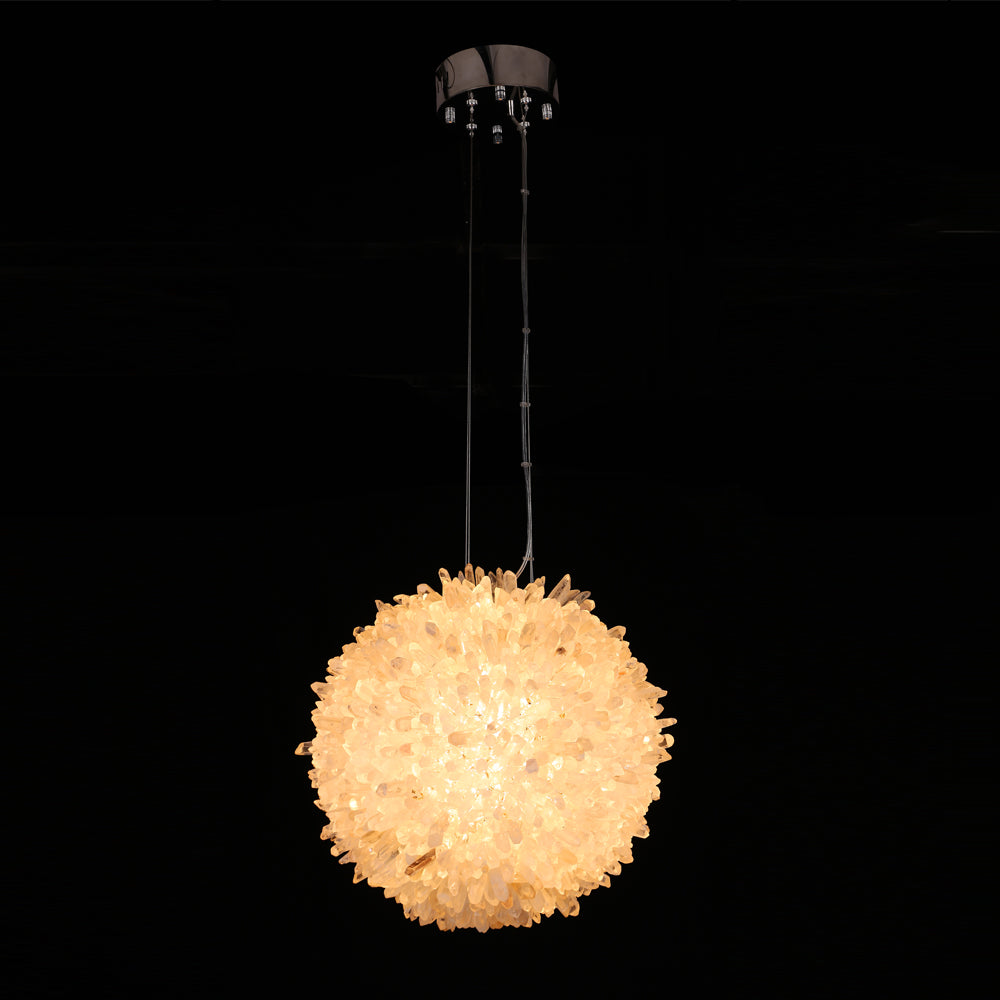 Clear Geode Quartz Crystal Ball Modern Pendant Light-现代灯-Manorlights