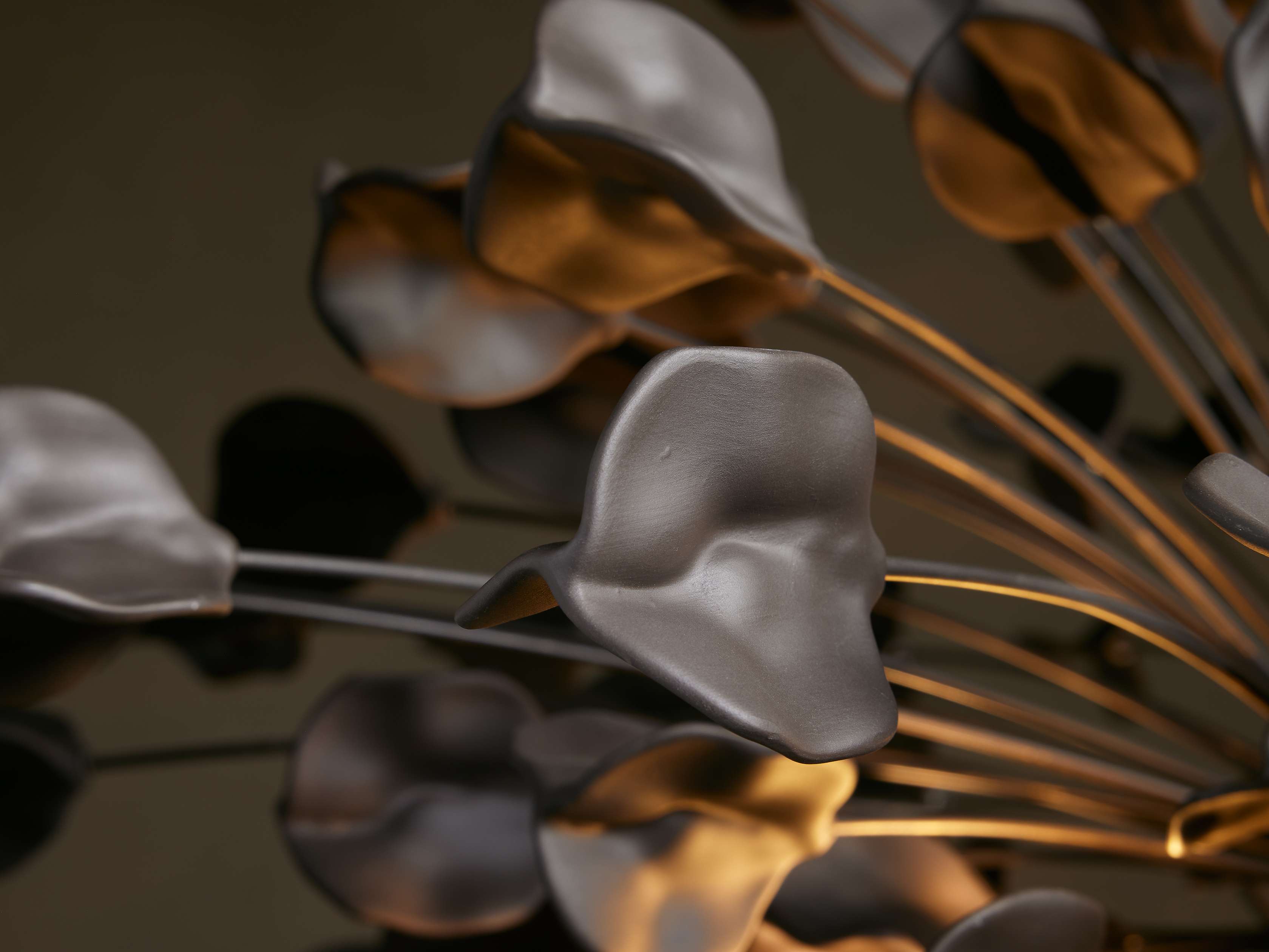 Lunaria Ceramic Leaves Chandelier 42''D-Chandelier-Manorlights