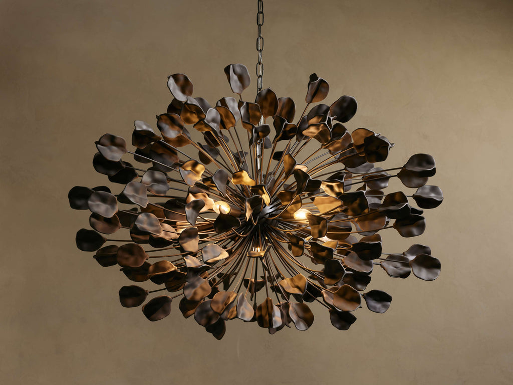 Lunaria Ceramic Leaves Chandelier 42''D-Chandelier-Manorlights