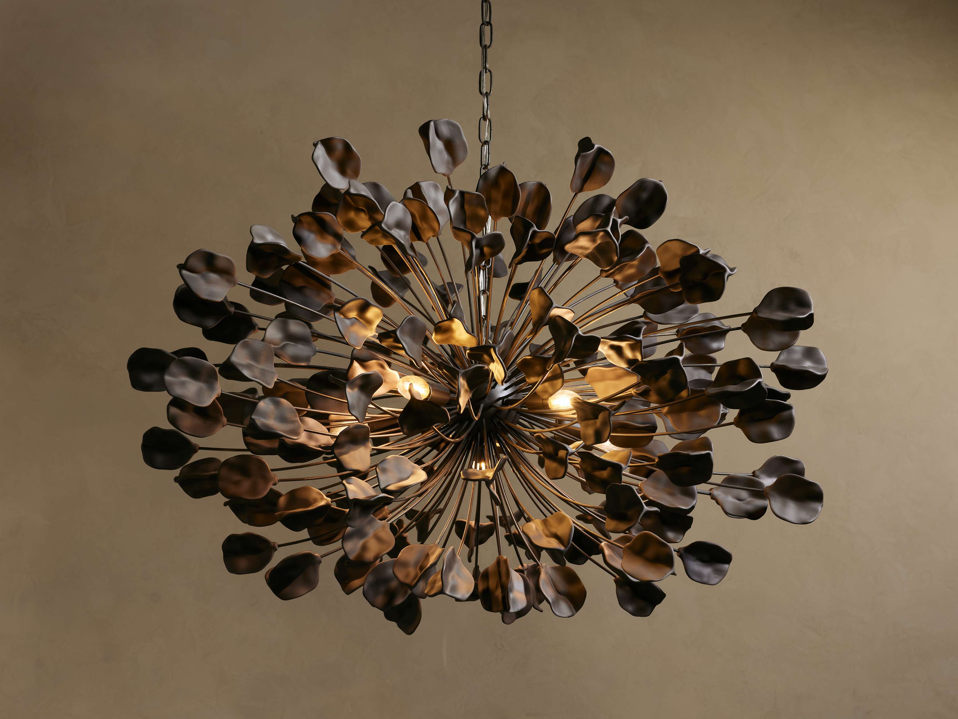 Lunaria Ceramic Leaves Chandelier 42''D-Chandelier-Manorlights