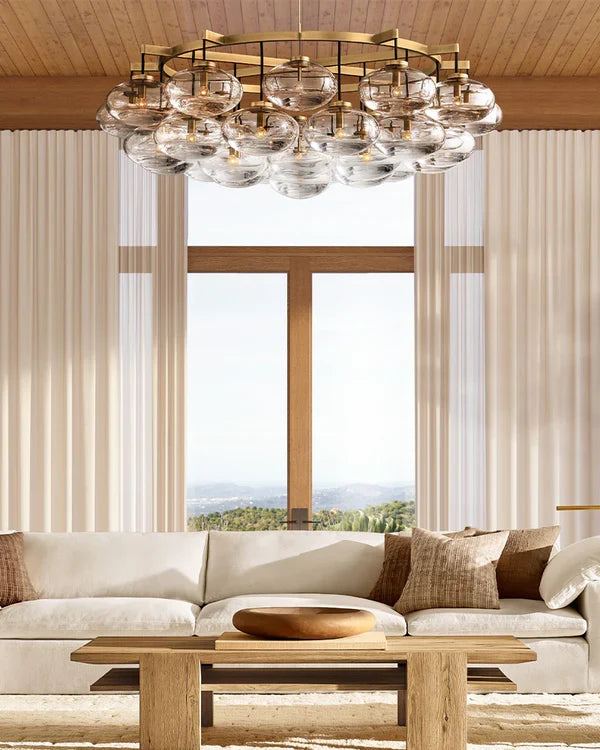 Coraline Clear Glass Round Chandelier 36"