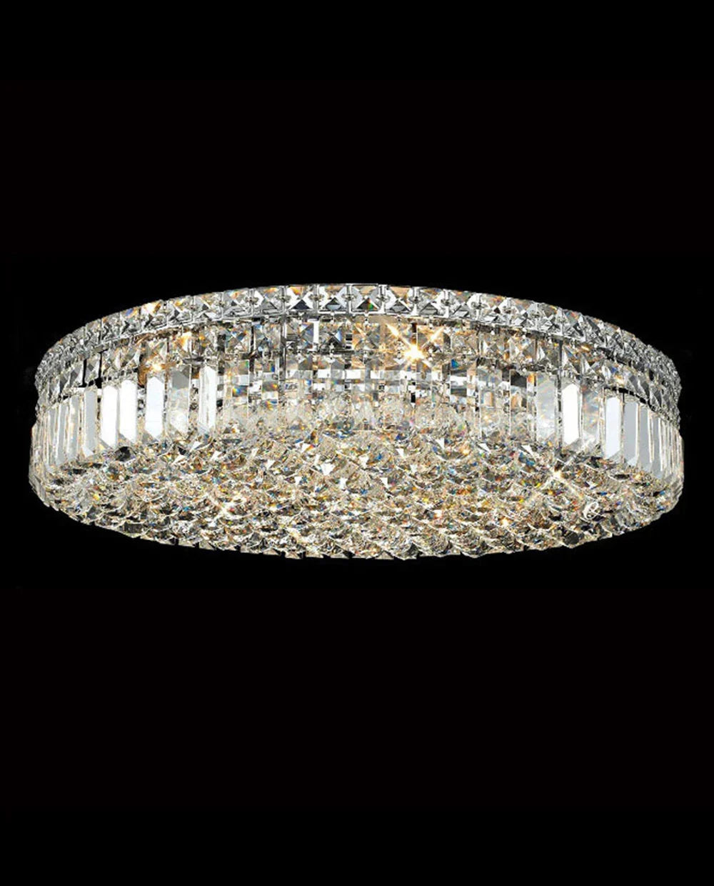 24'' Round Flush Mounted Chandelier Modern Crystal Ceiling Light-吸顶灯-Manorlights