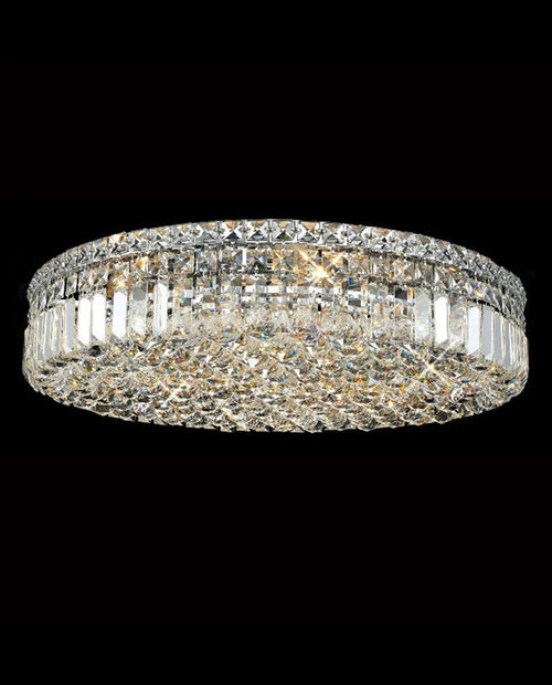 24'' Round Flush Mounted Chandelier Modern Crystal Ceiling Light-吸顶灯-Manorlights