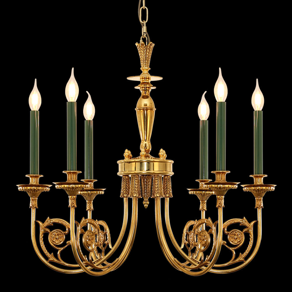 26-34 Inch Multiple Size Small Baroque Style Royal French Copper Chandelier Lighting-铜灯-Manorlights
