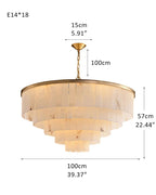 7-Layer Round Alabaster Chandelier lamp black for living room, bedroom, dining room-Manorlights