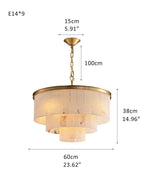 7-Layer Round Alabaster Chandelier lamp black for living room, bedroom, dining room-Manorlights