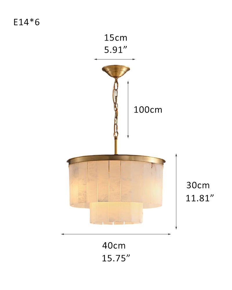 7-Layer Round Alabaster Chandelier lamp black for living room, bedroom, dining room-Manorlights