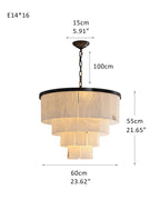 7-Layer Round Alabaster Chandelier lamp black for living room, bedroom, dining room-Manorlights