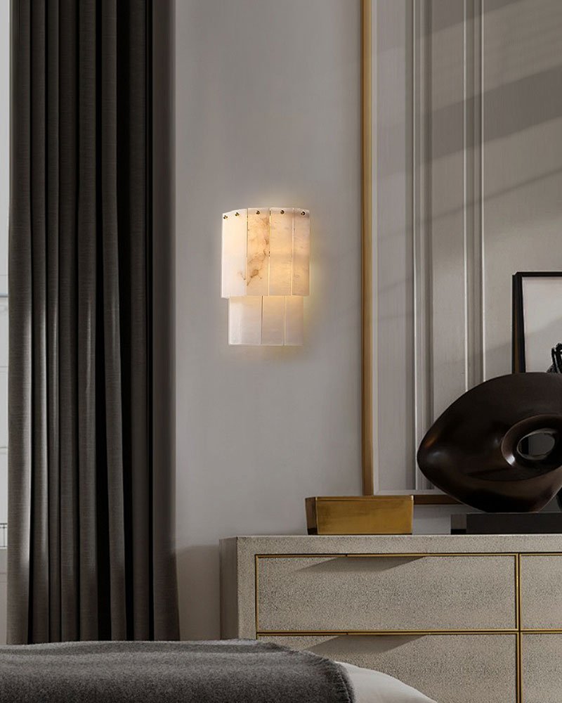 7-Layer Round Alabaster Chandelier lamp black for living room, bedroom, dining room-Manorlights