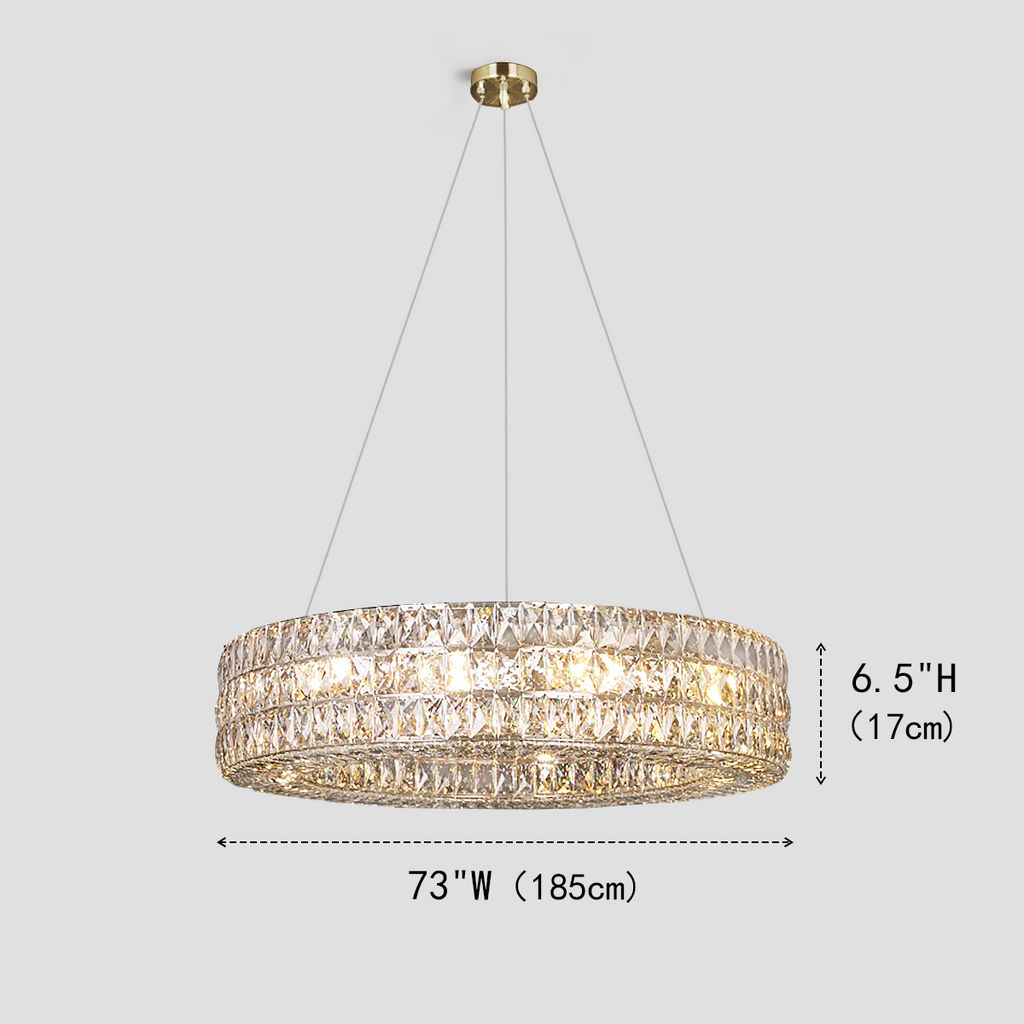 Round Halo K9 Crystal Ring Chandelier