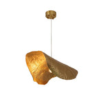Postmodern Withered Leaf Parlor Pendant Lighting Fixture in Brass-Manorlights