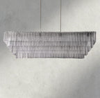 Sirene Clear Glass Rectangular Chandelier 59"-chandelier-Manorlights