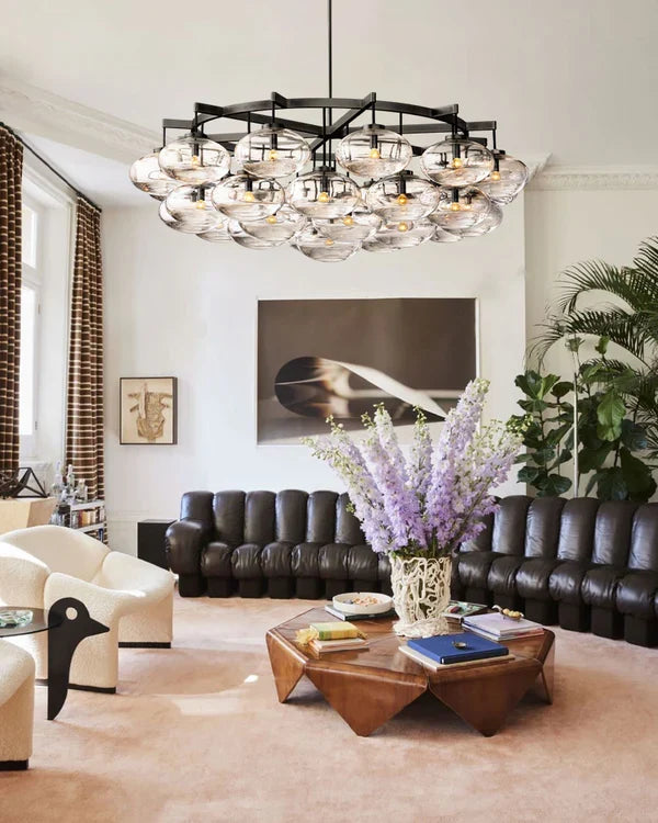 Coraline Clear Glass Round Chandelier 36"