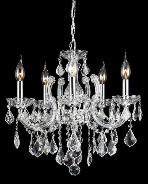 18'' Wide Small Chandelier 5 Lights Maria Theresa Crystal Chandelier MT01L5C-吊灯-Manorlights