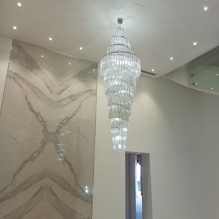 Luxury Spiral Crystal Chandelier for High-ceiling/Foyer/Staircase-Chandeliers-Manorlights
