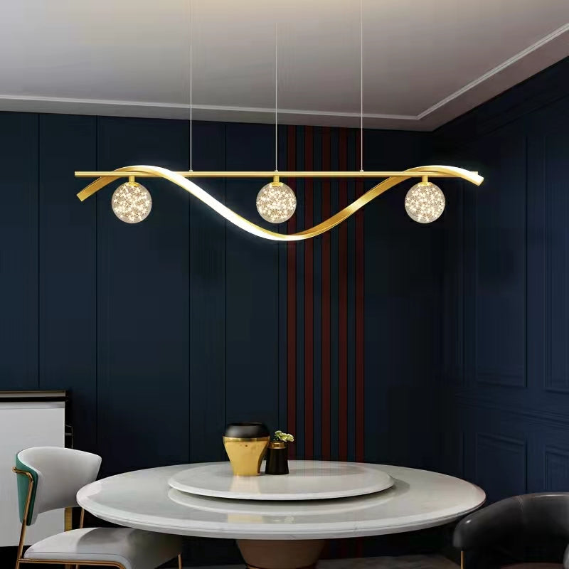 Modern Dining Room Chandelier Concise Style Glass Ball Starlight Ceiling Lamp Luxury Bar Counter Light-Manorlights