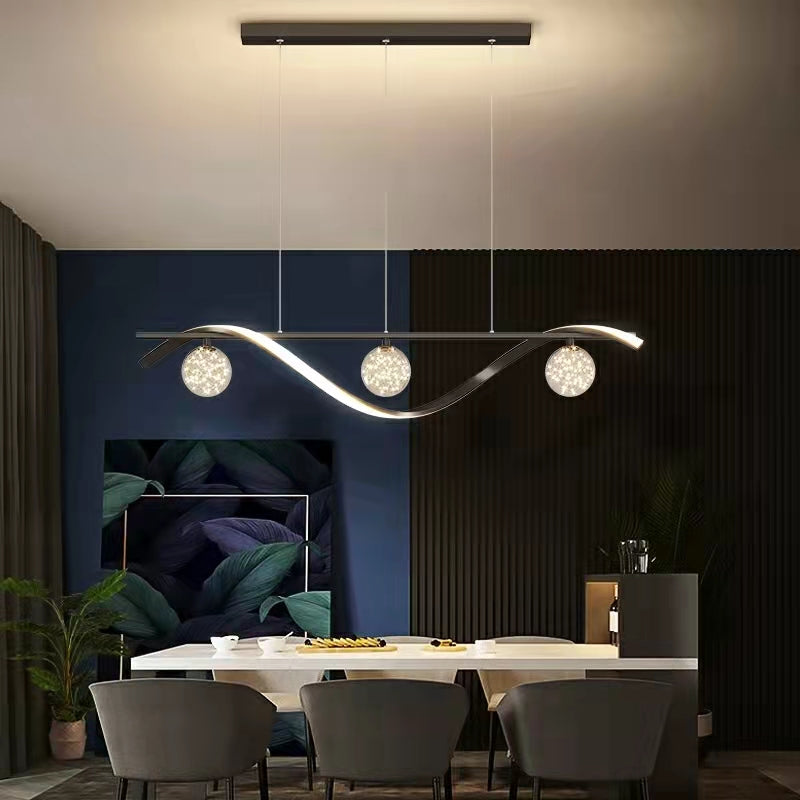 Modern Dining Room Chandelier Concise Style Glass Ball Starlight Ceiling Lamp Luxury Bar Counter Light-Manorlights