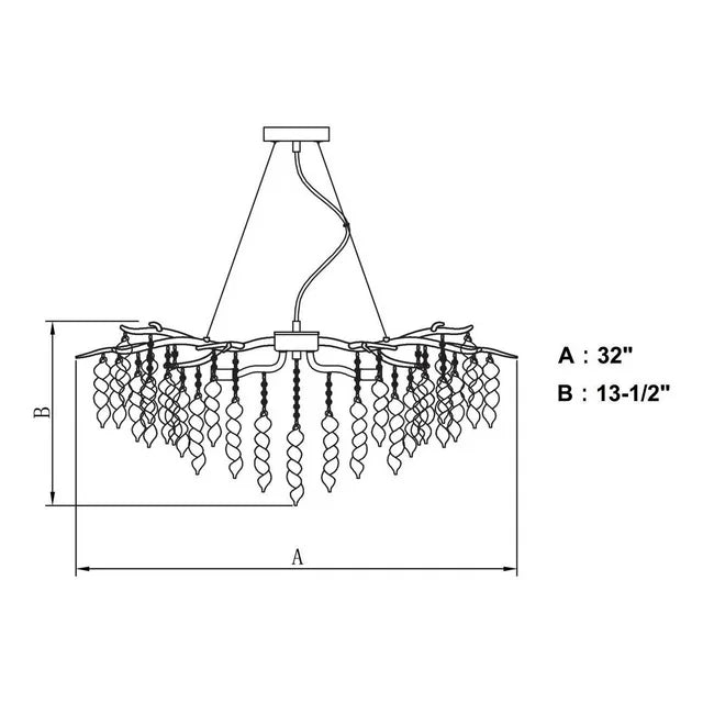 Modern Geometric Crystal Branch Chandelier