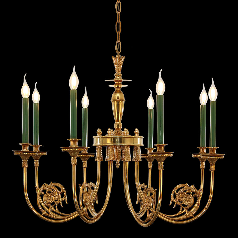 26-34 Inch Multiple Size Small Baroque Style Royal French Copper Chandelier Lighting-铜灯-Manorlights