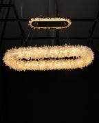 47'' Oval Modern Clear Geode Quartz Crystal Chandelier for Dining Room-现代灯-Manorlights