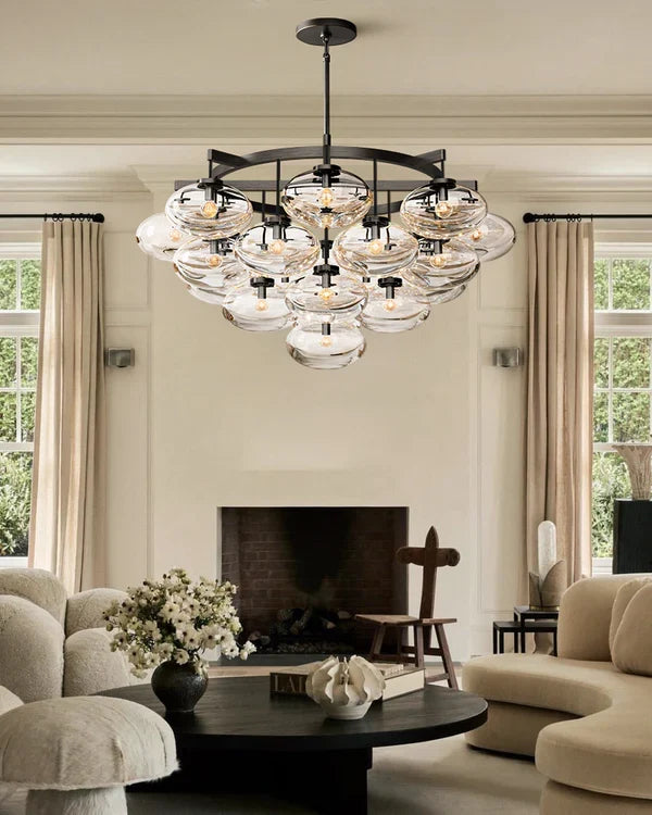 Coraline Clear Glass Round Chandelier 36"