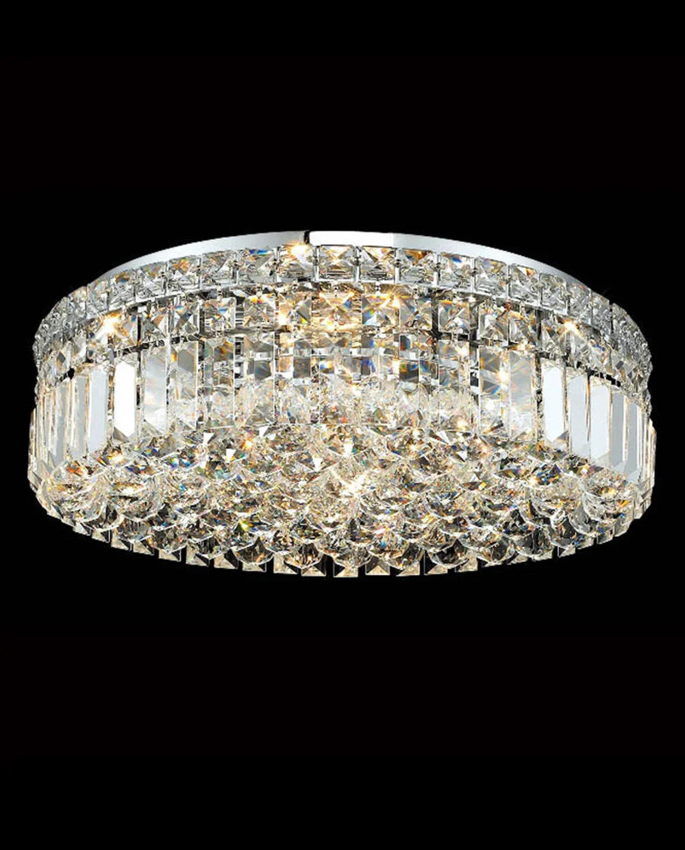 20'' Round Flush Mounted Chandelier Modern Crystal Ceiling Light-吸顶灯-Manorlights