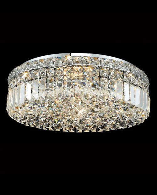 20'' Round Flush Mounted Chandelier Modern Crystal Ceiling Light-吸顶灯-Manorlights