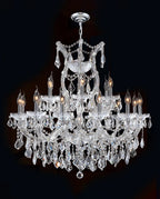 33'' Wide Chrome Chandelier 19 Lights Maria Theresa Crystal Chandelier for Dining Room MT01L19C-吊灯-Manorlights